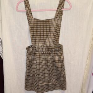 Liberty london brown plaid pinafore